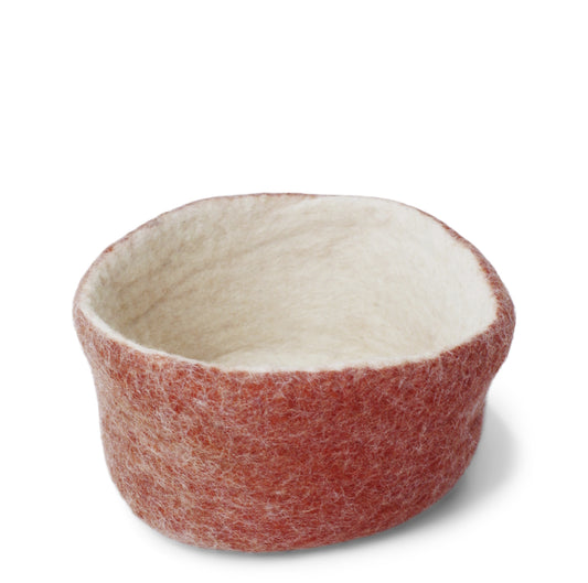 Gry & Sif Bowl Small Felt rust red-white