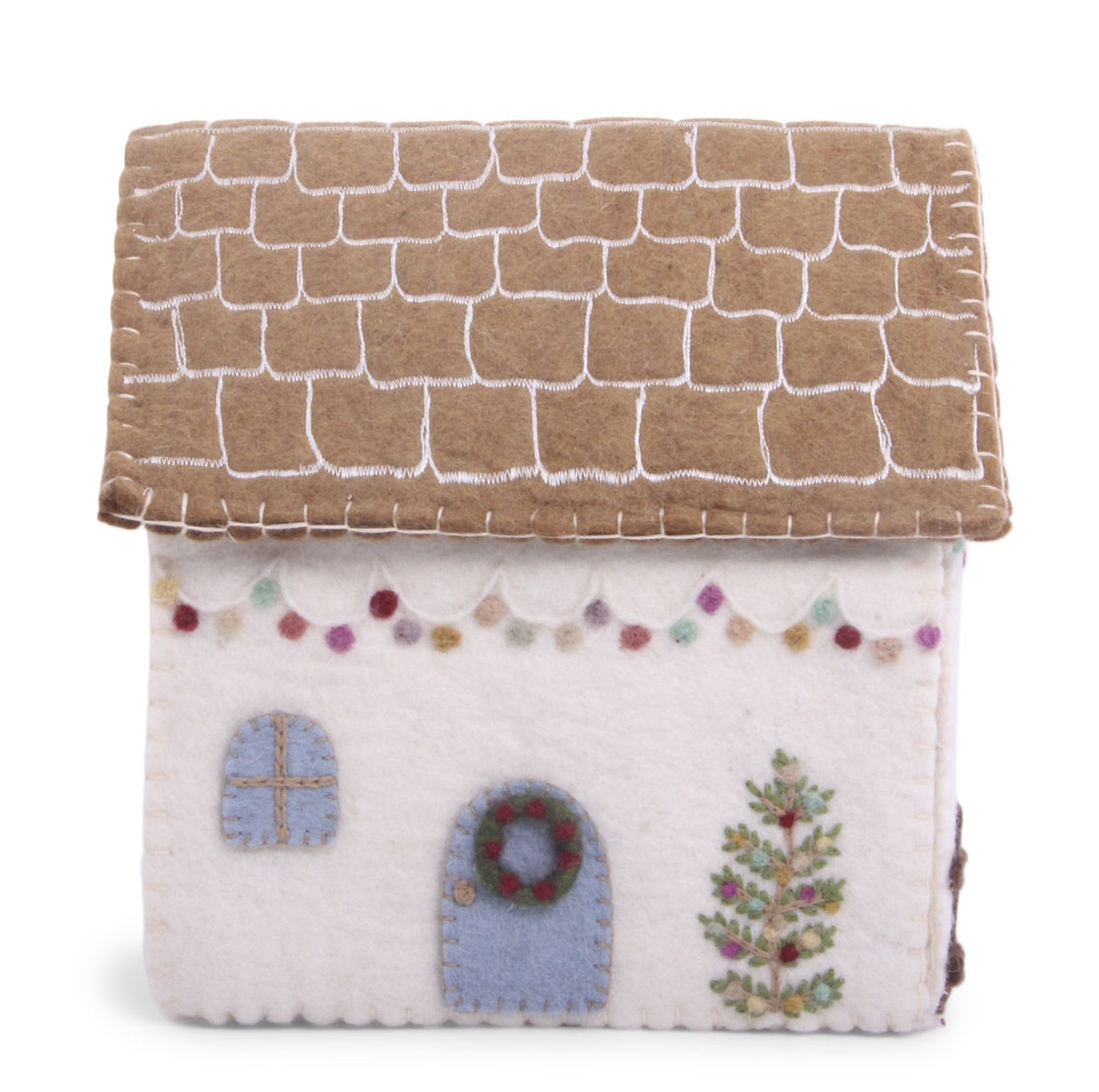 Gry & Sif Xmas Felt House with Garland Decoration