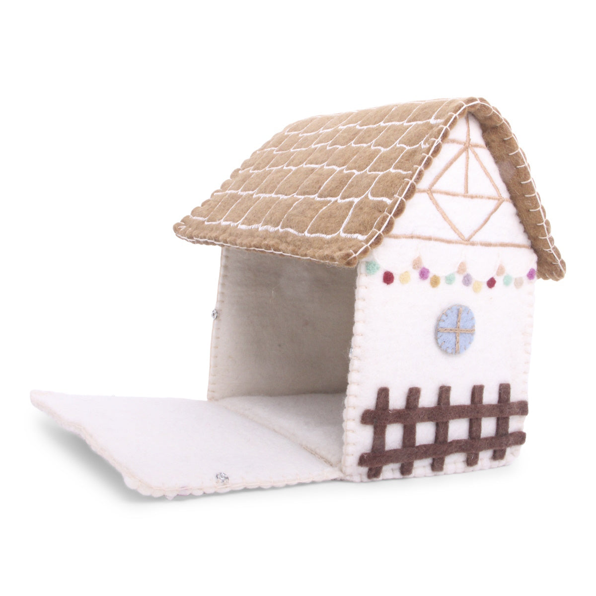 Gry & Sif Xmas Felt House with Garland Decoration