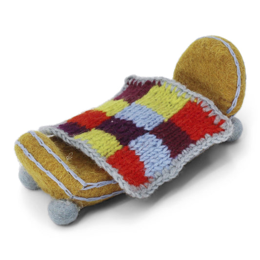 Gry & Sif Mini Felted Bed with Blanket ochre