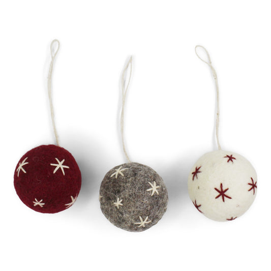 Gry & Sif Bauble Stars Felt Ornaments 3pk