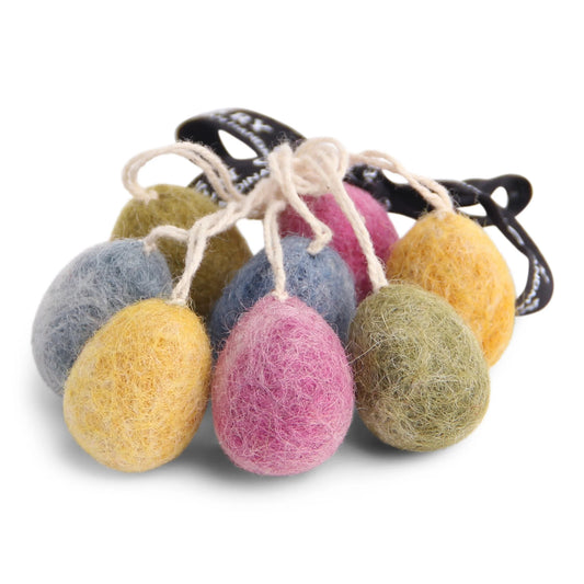 Gry & Sif Felt Egg Mini Decoration 8pk dark marble