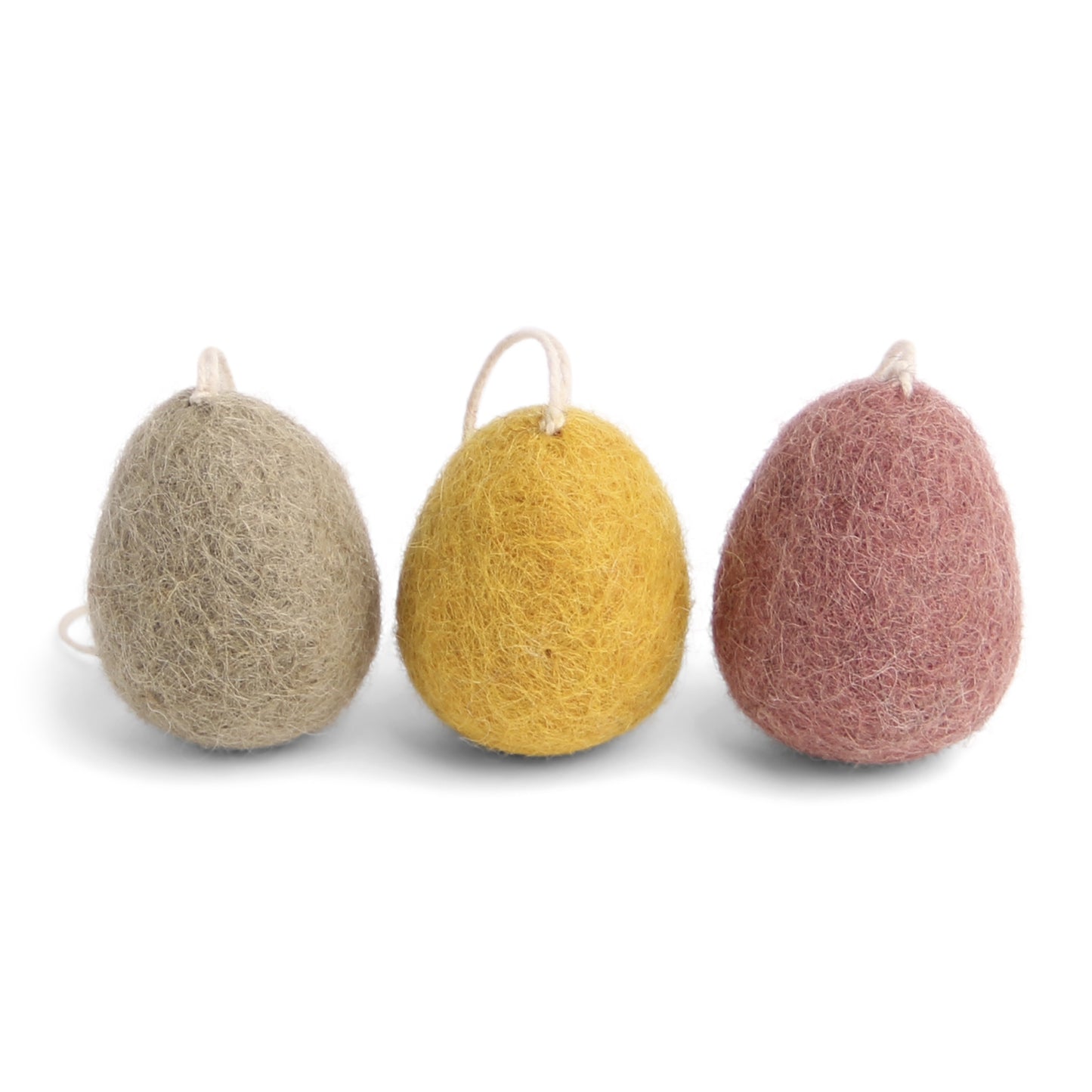 Gry & Sif Felt Egg Mini Decoration 3pk burnt