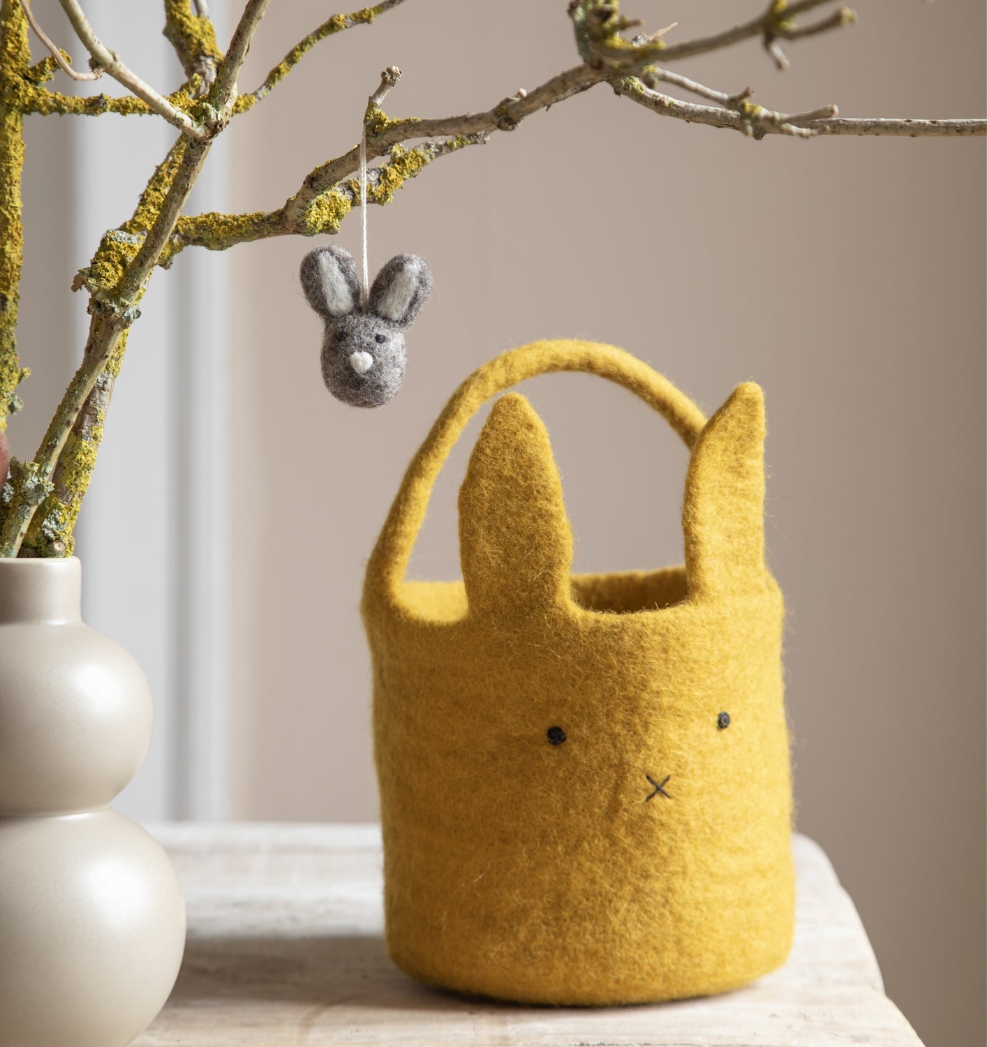 Gry & Sif Bunny Basket Big ochre