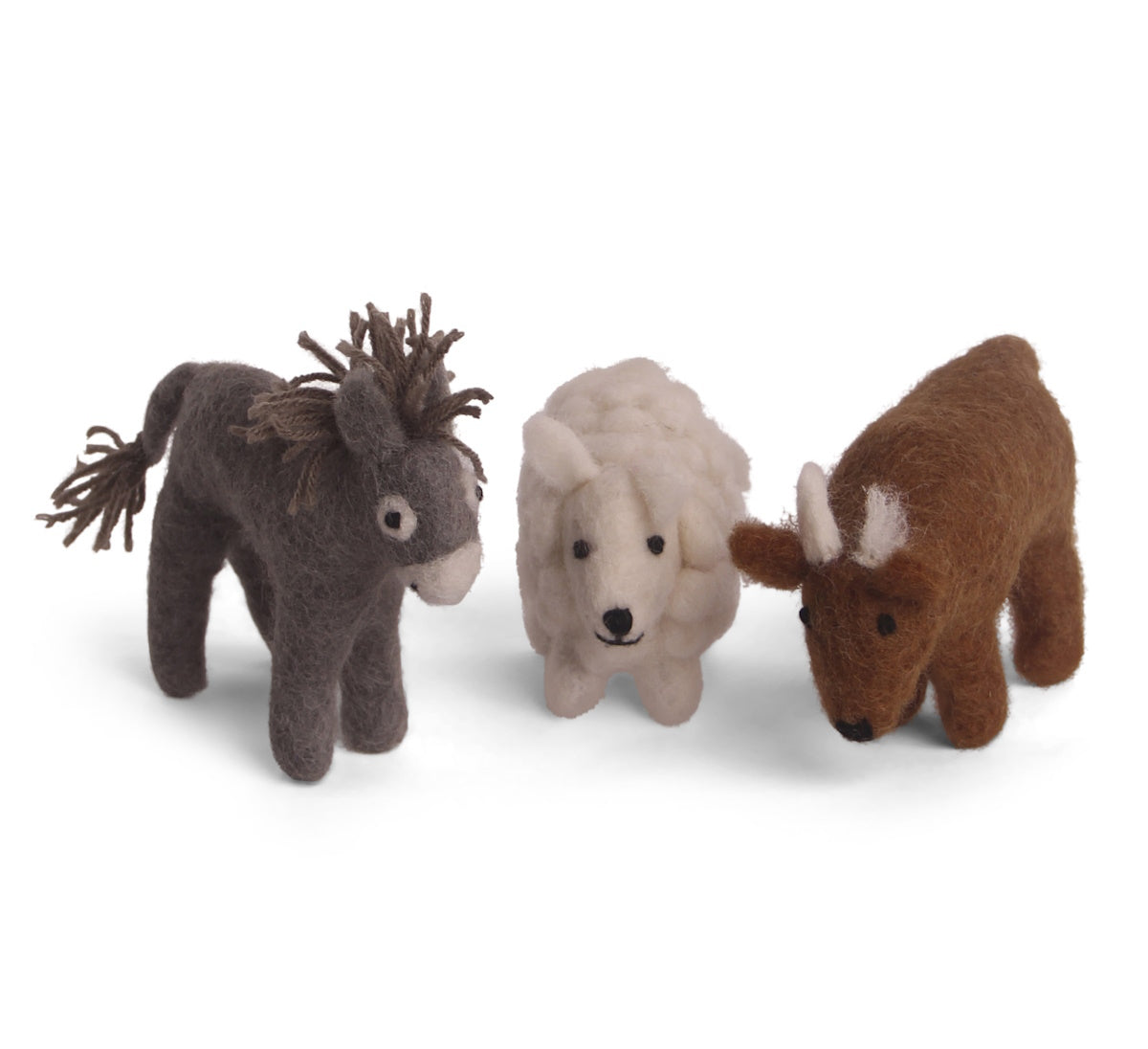 Gry & Sif Donkey Sheep Ox Felt Decorations