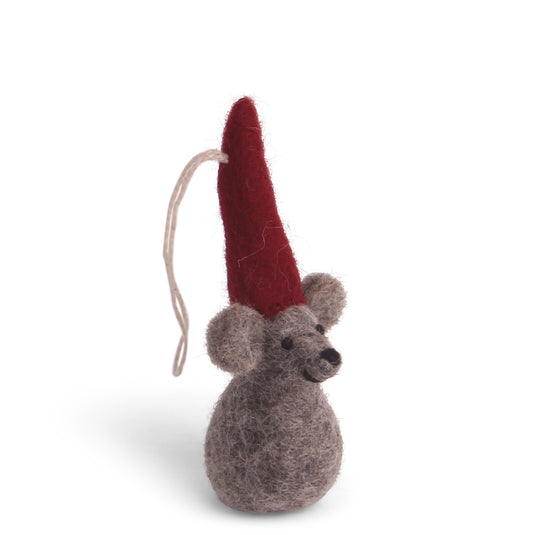 Gry & Sif Christmas Mouse Grey Felt Decoration