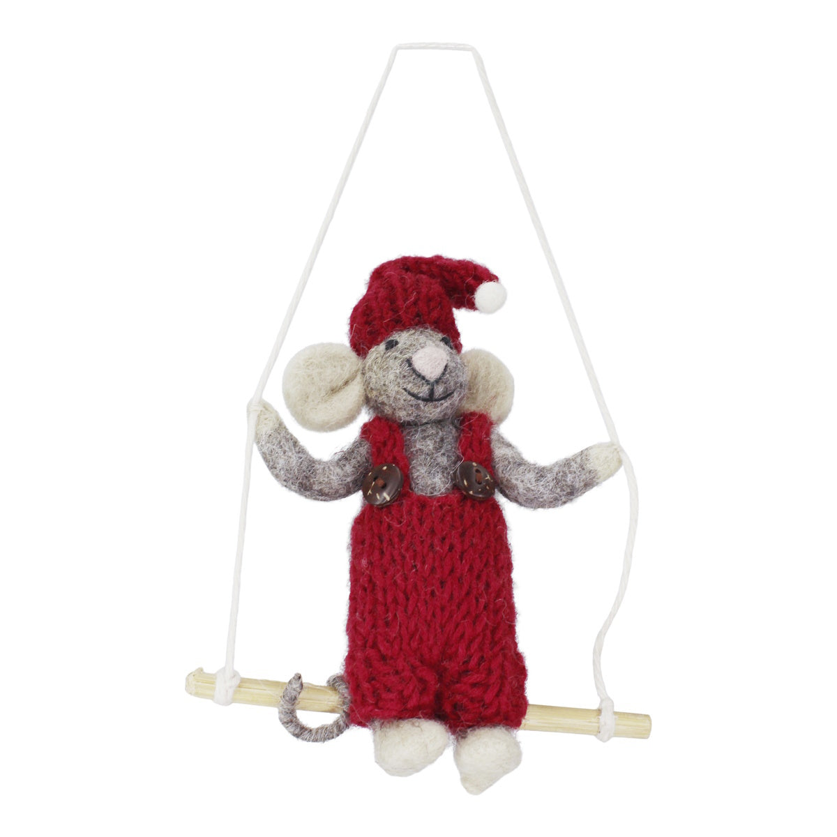 Gry & Sif Mouse Boy Small on Swing Decoration