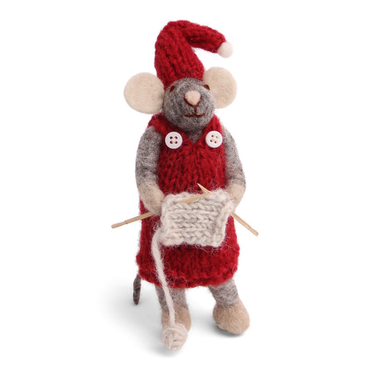 Gry & Sif Mouse Girl Small Grey Knitting