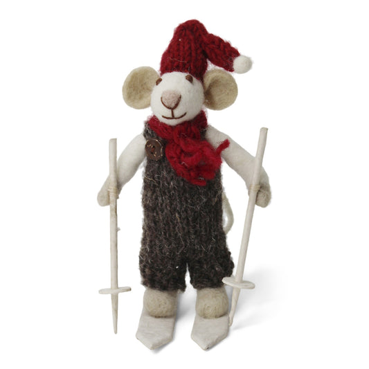 Gry & Sif Mouse Boy Small White on Skis