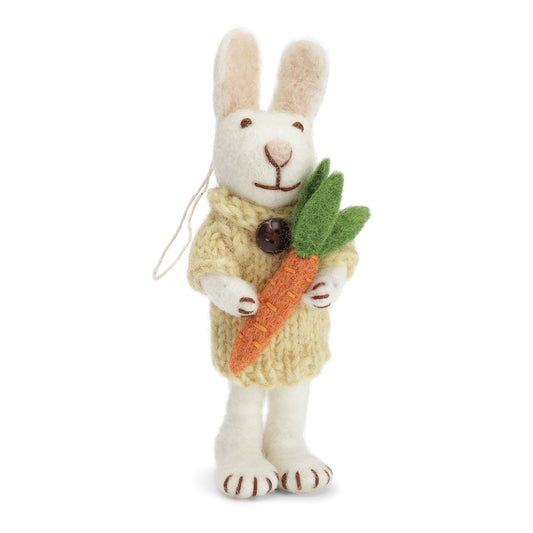 Gry & Sif Bunny Small White dress & carrot