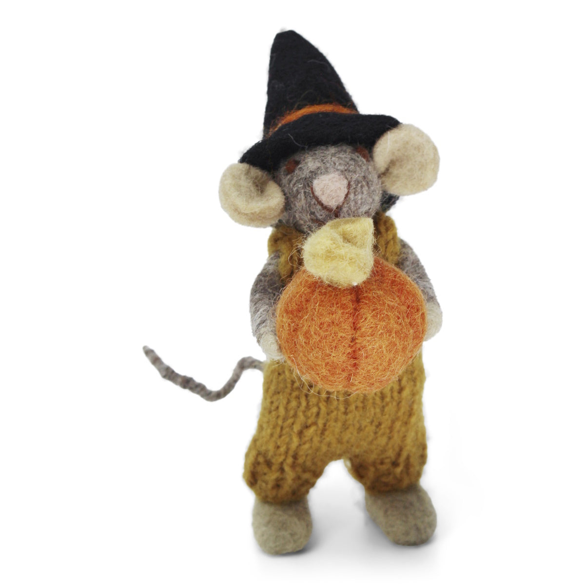 Gry & Sif Mouse Boy Small Grey with Pumpkin