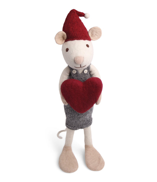 Gry & Sif Mouse Girl Extra Large White with Heart