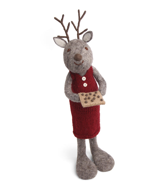 Gry & Sif Deer Girl Extra Large Grey w/baking tray