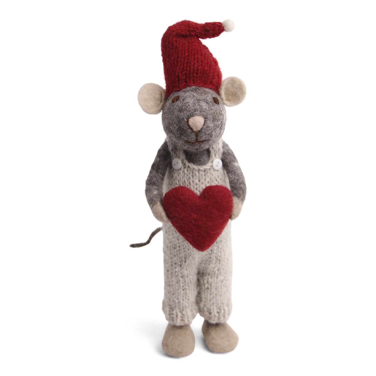 Gry & Sif Mouse Boy Big Grey with Heart