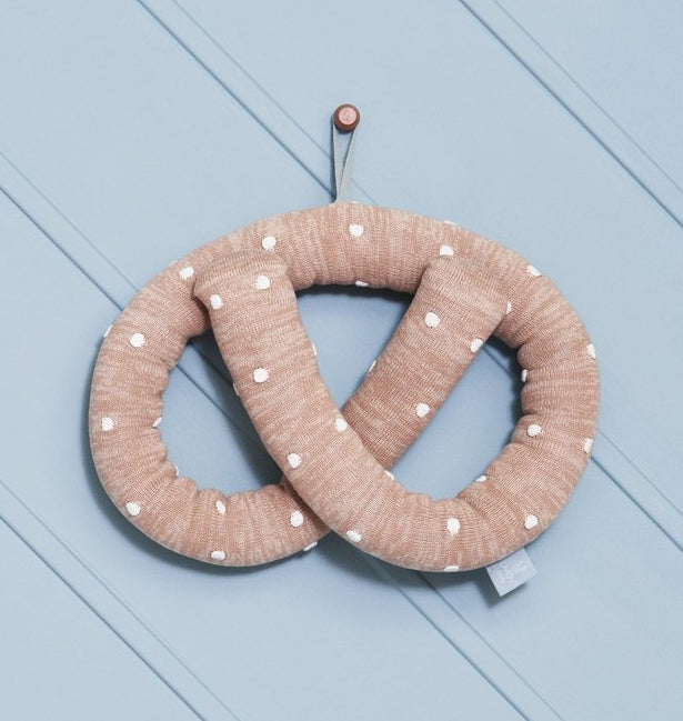 OYOY Pretzel Cotton Kids Cushion Pink