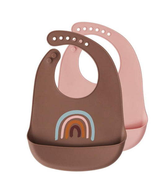 OYOY Rainbow Silicone Baby Bib 2pk