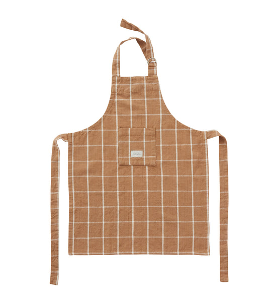 OYOY Gobi Organic Cotton Kids Apron Brown