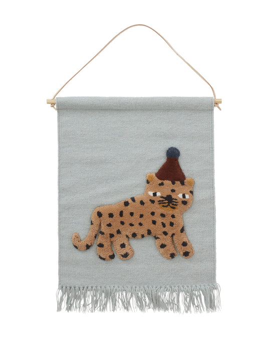 OYOY Leopard Wallhanger Dusty Blue