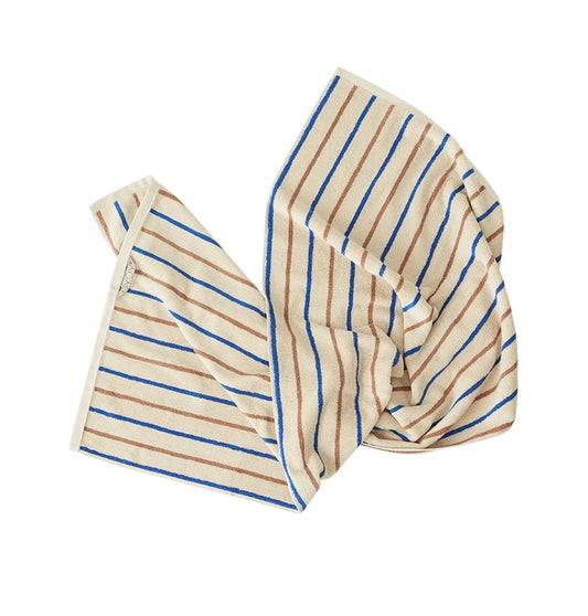 OYOY Raita Organic Cotton Hand Towel Caramel-Blue