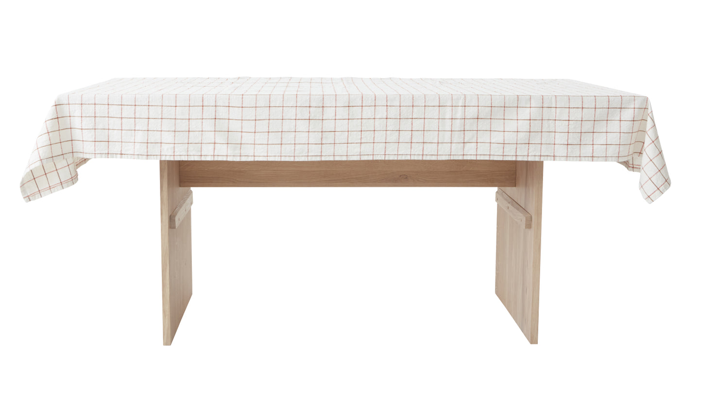 OYOY Grid Organic Cotton Tablecloth White 140x260cm