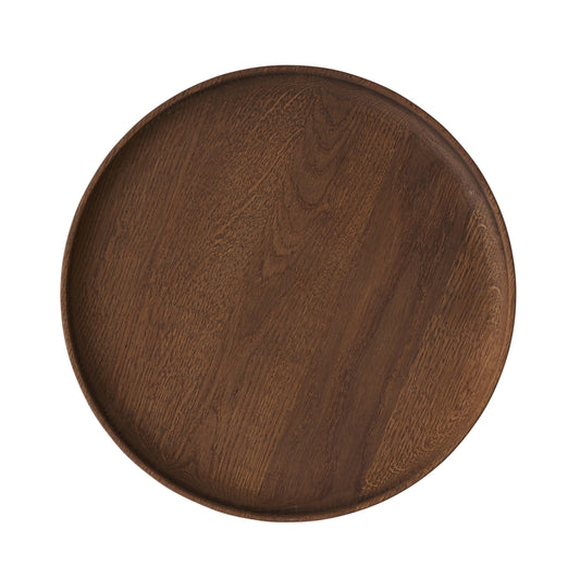 OYOY Inka Wood Tray Round Large Dark