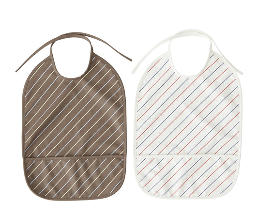 OYOY Striped Baby Bib Brown 2pk