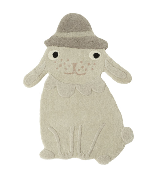 OYOY Rabbit Hopsi Wool Kids Rug 76x100cm