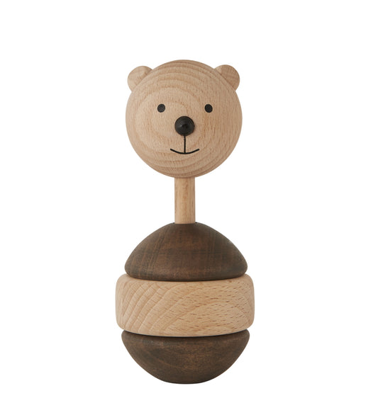 OYOY Bear Wooden Baby Rattle