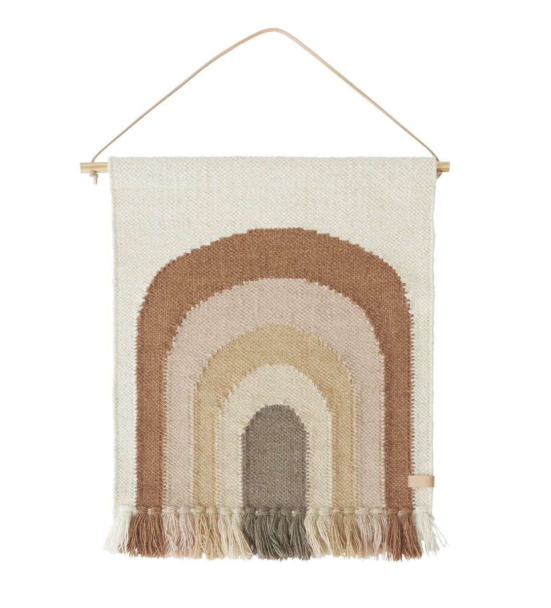 OYOY Rainbow Wool Wall Hanging Mini Brown