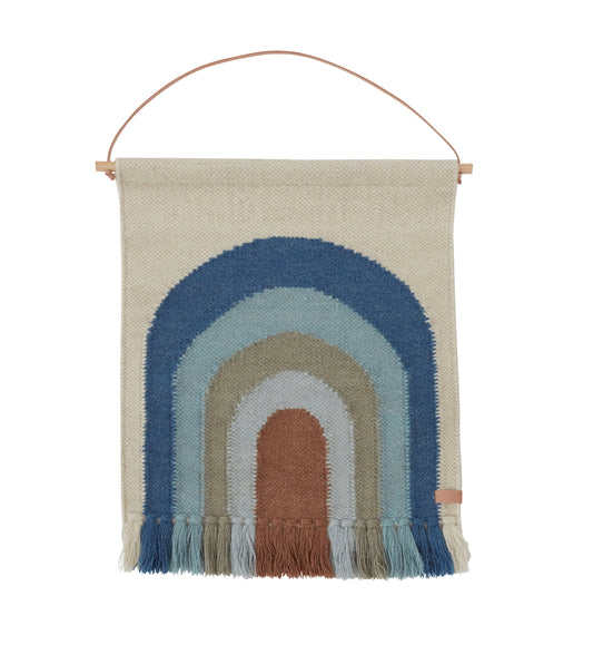 OYOY Follow The Rainbow Mini Wall Rug pale blue