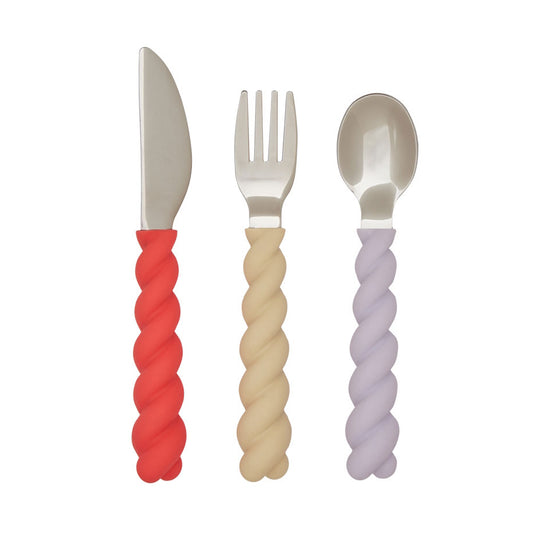 OYOY Mellow Cutlery Set Red