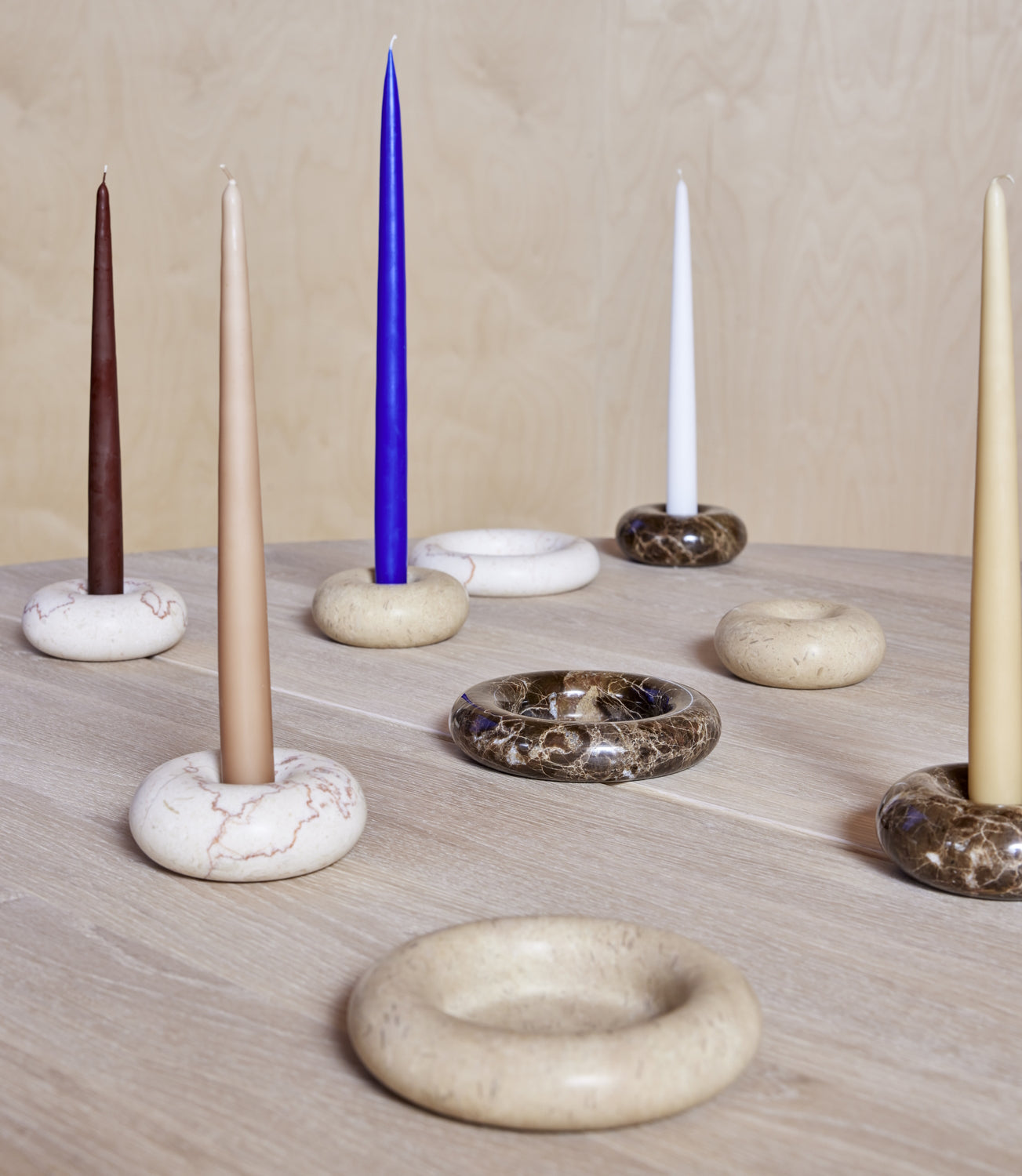 OYOY Savi Marble Candleholder Small Beige