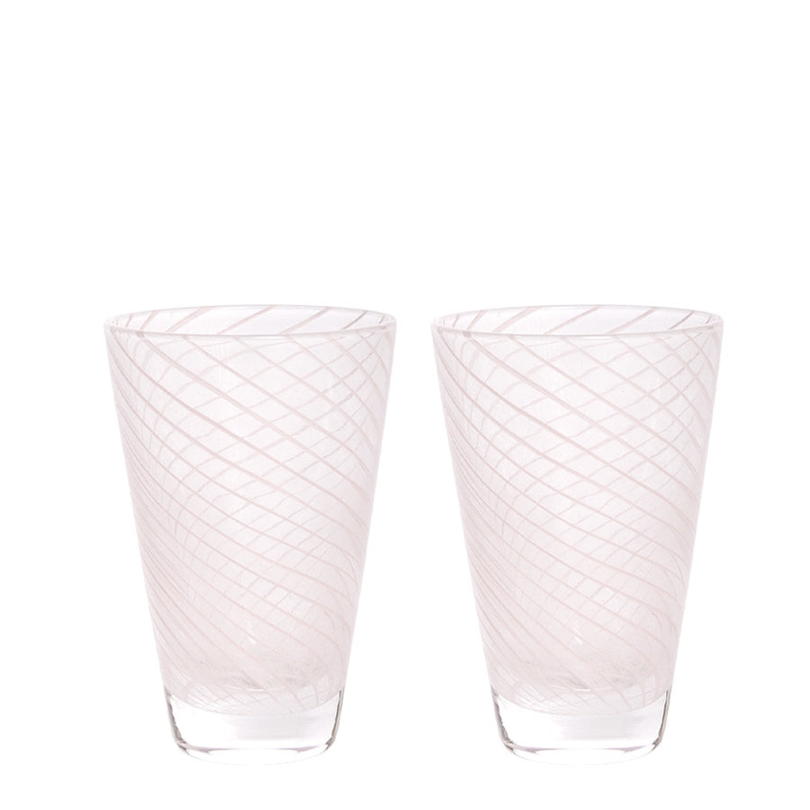 OYOY Yuka Swirl Glass 2pk Rose