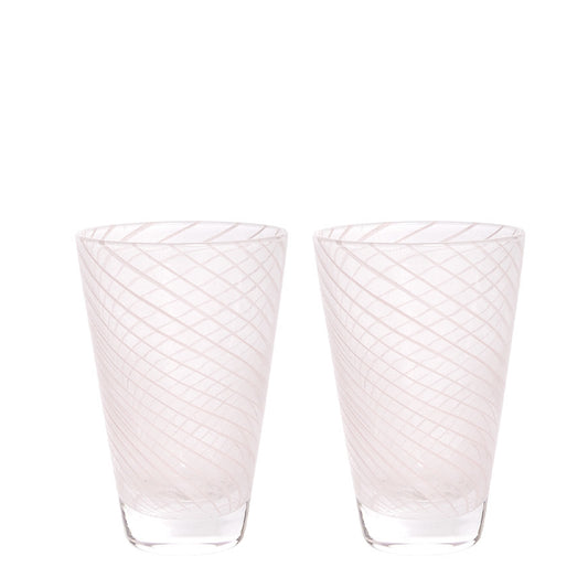 OYOY Yuka Swirl Glass 2pk Rose