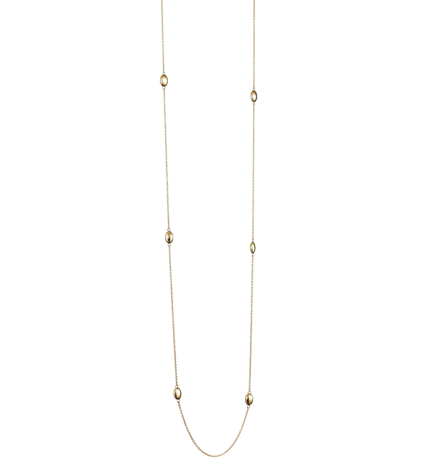 Love Bead Long Necklace Gold