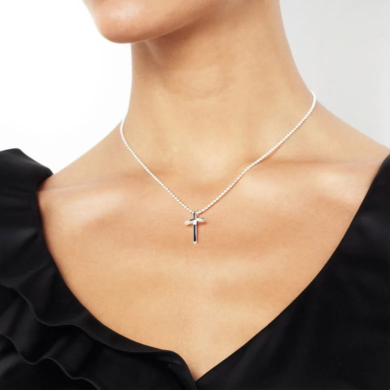 Efva Attling Little Thin Cross Pendant Necklace