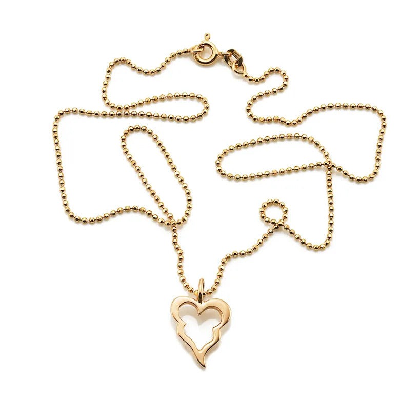 Little Crazy Heart Pendant Necklace Gold