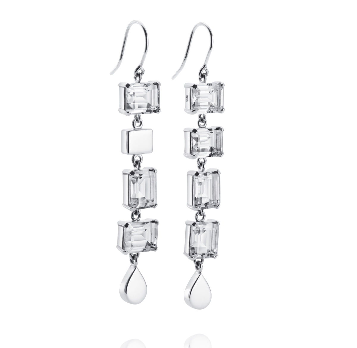 Efva Attling Crystal Fall Earrings Clear