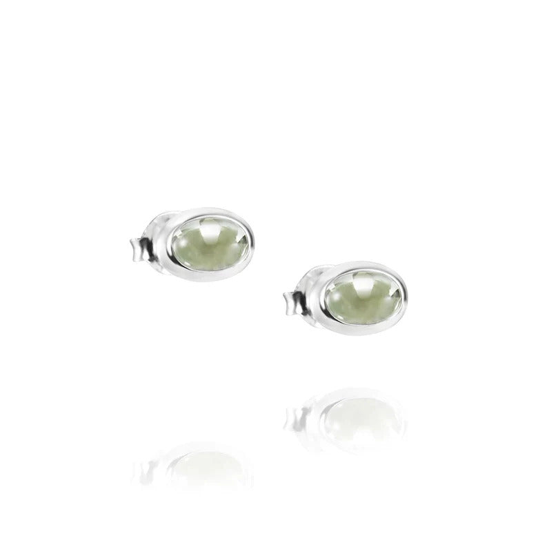 Love Bead Earrings Green Quartz