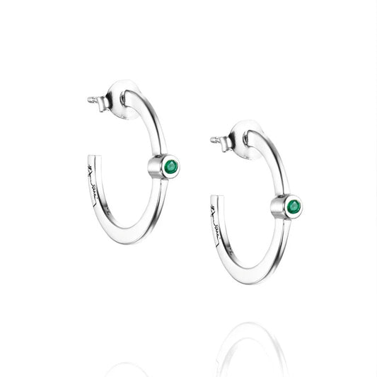 Micro Blink Hoops Green Emerald