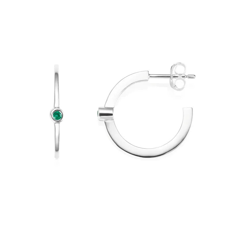 Micro Blink Hoops Green Emerald