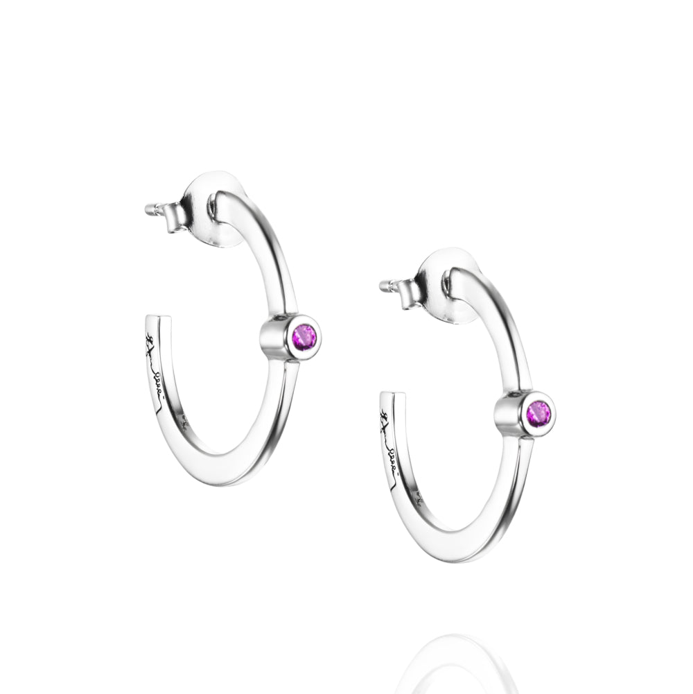 Micro Blink Hoop Earrings Sapphire