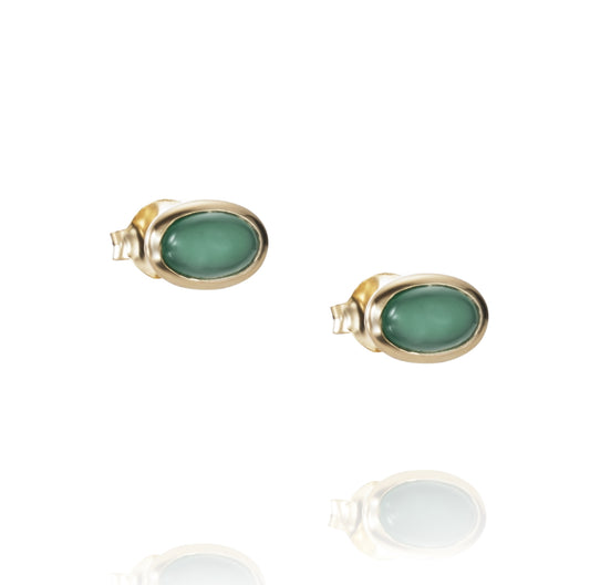 Efva Attling Love Bead Earrings Green Agate Gold