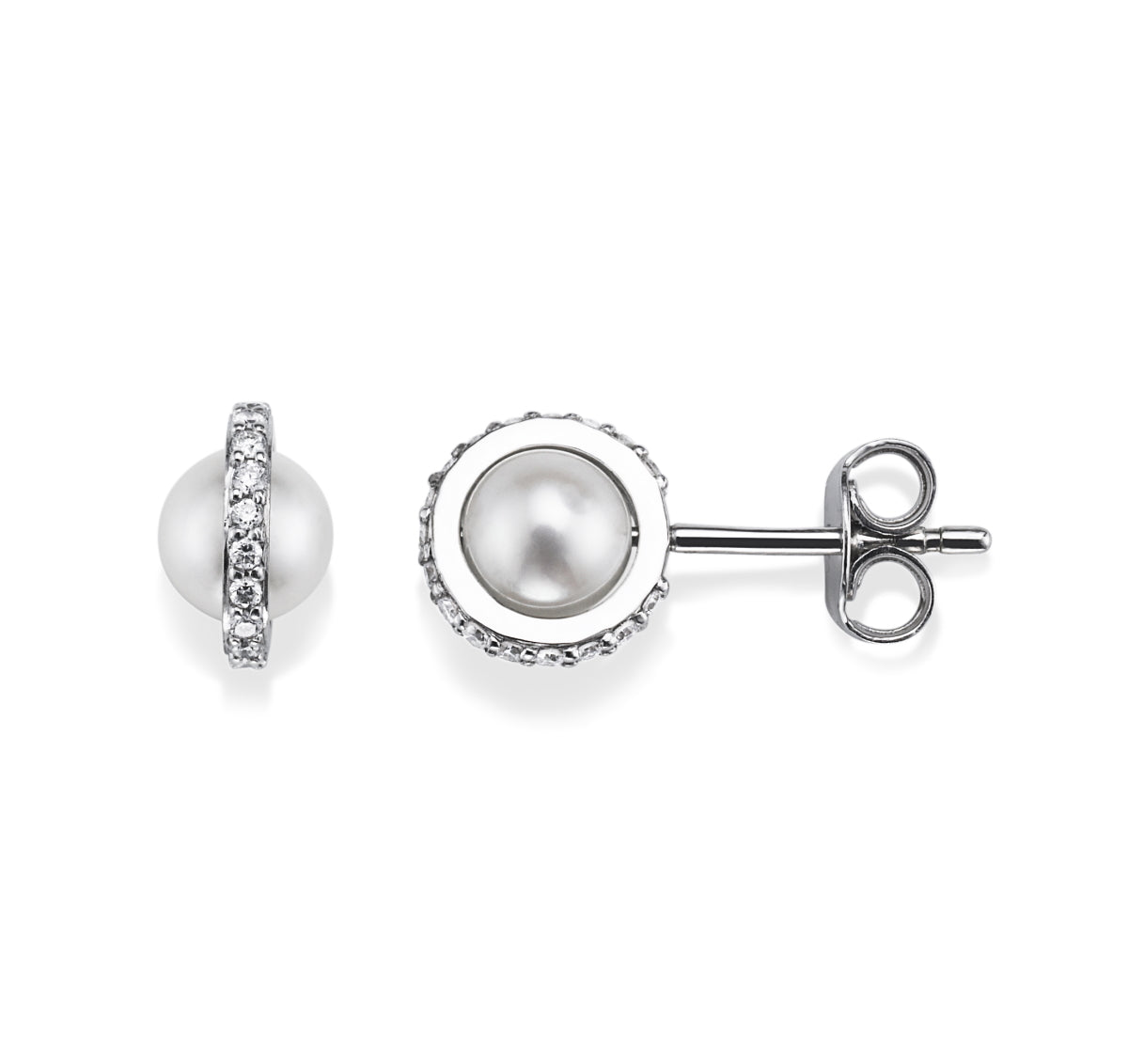 Efva Attling Little Day Pearl & Stars Studs White Gold