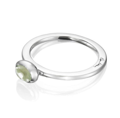 Love Bead Ring Green Quartz