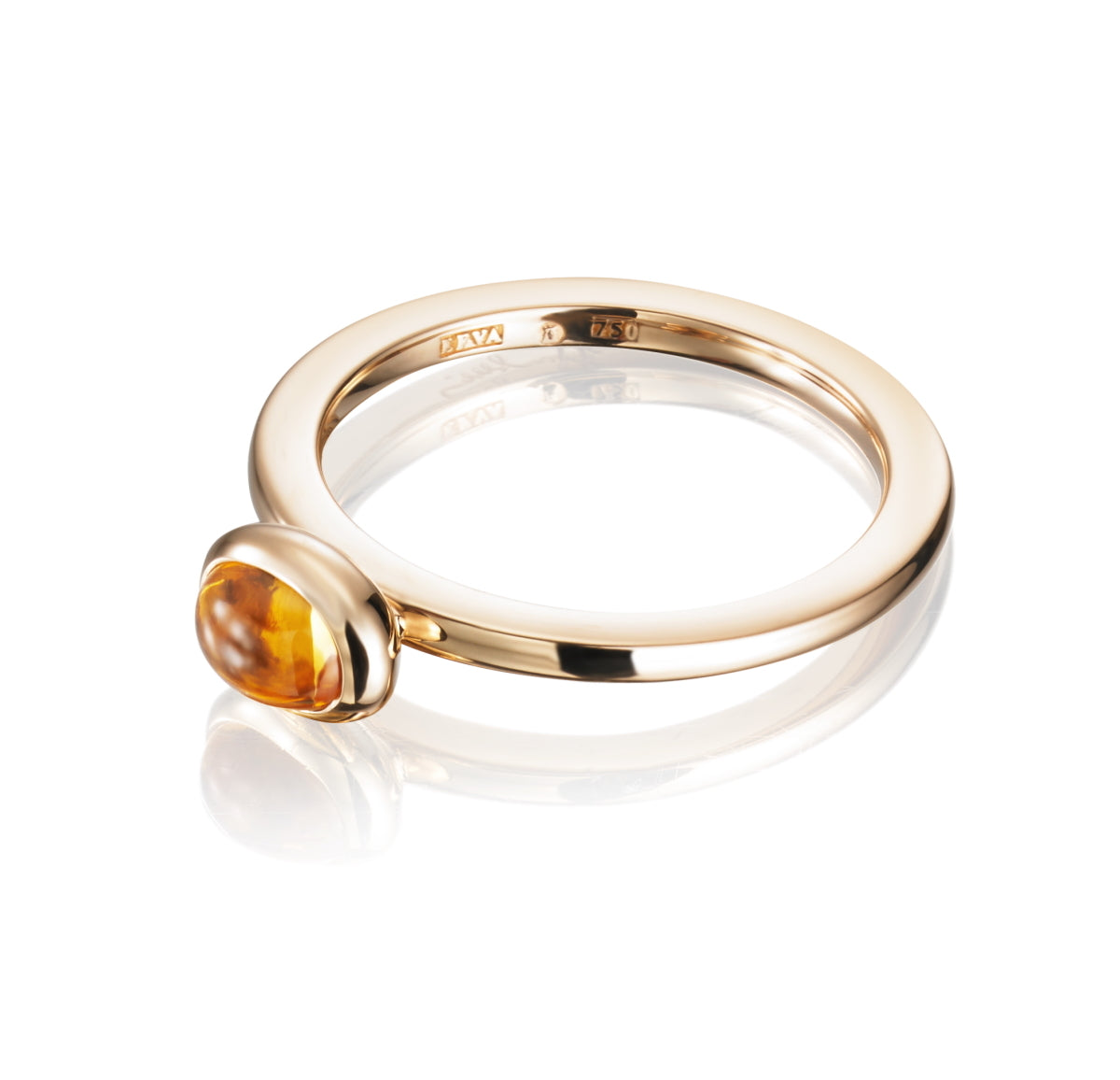 Love Bead Ring Citrine Gold