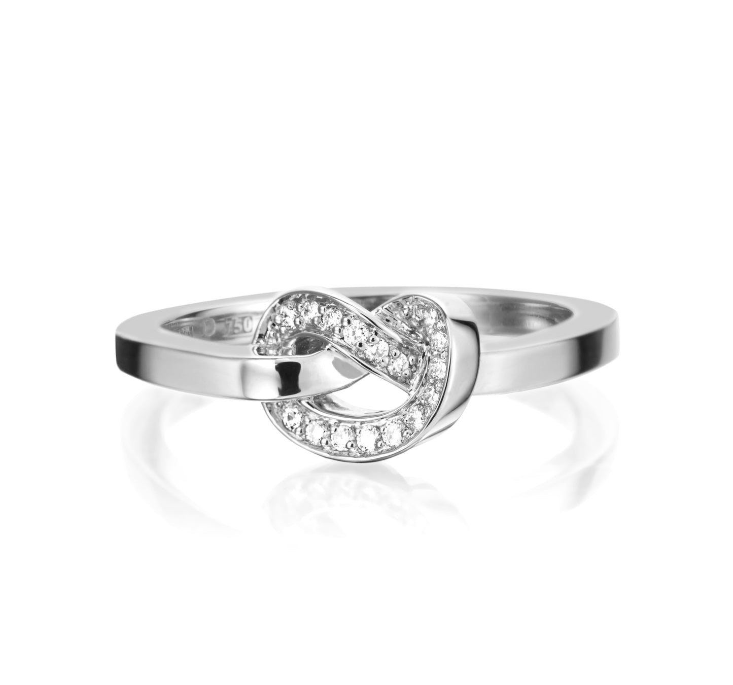 Love Knot & Stars Ring White Gold